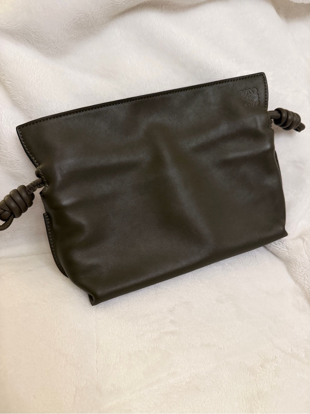 Loewe Mini Flamenco in Green/Dark Kakhi